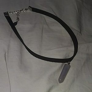 Velvet choker with smokey purple cristal charm